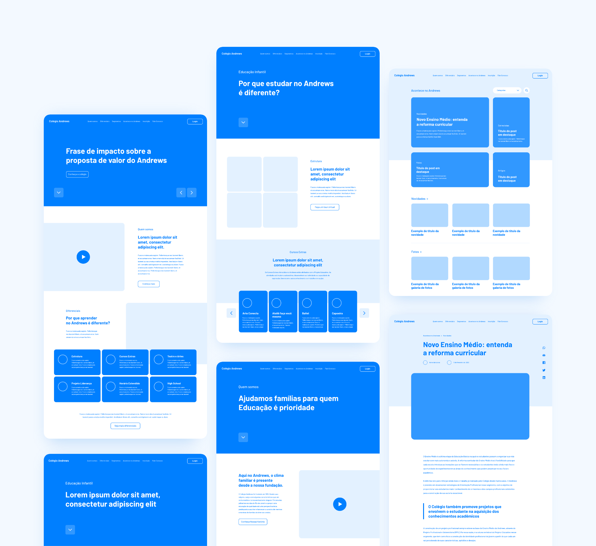 Site Andrews - Wireframe desktop