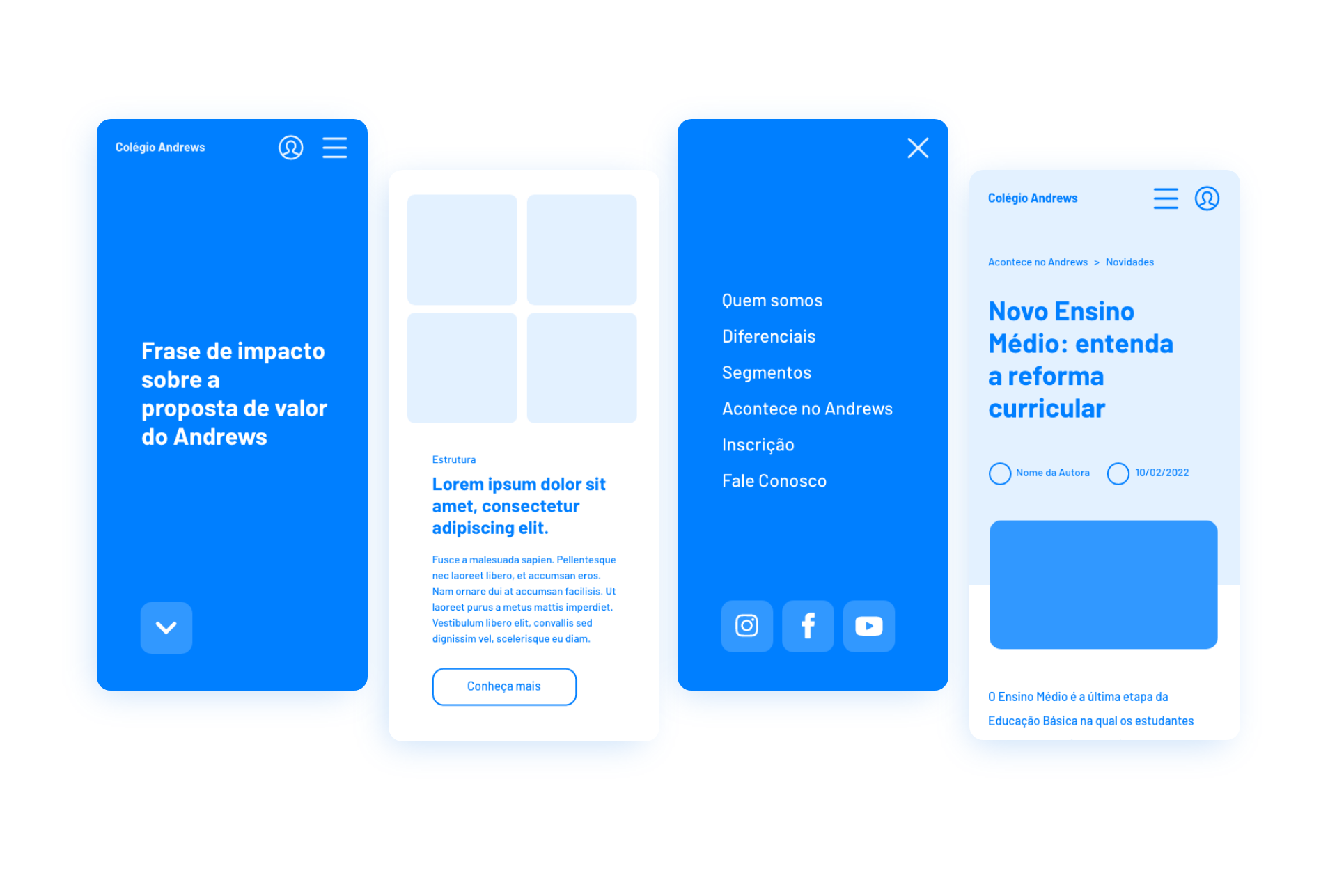 Site Andrews - Wireframe mobile